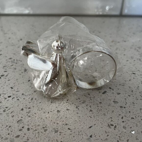 4 Vintage Angel Napkin Rings Trumpet Cymbals Candle Book Silver Plated in Box - Picture 8 of 8